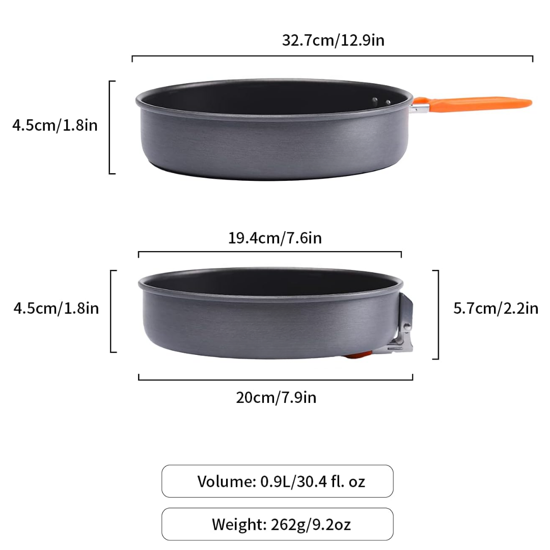 Durable & Lightweight Backpacking Frying Pan with Nonstick Coating