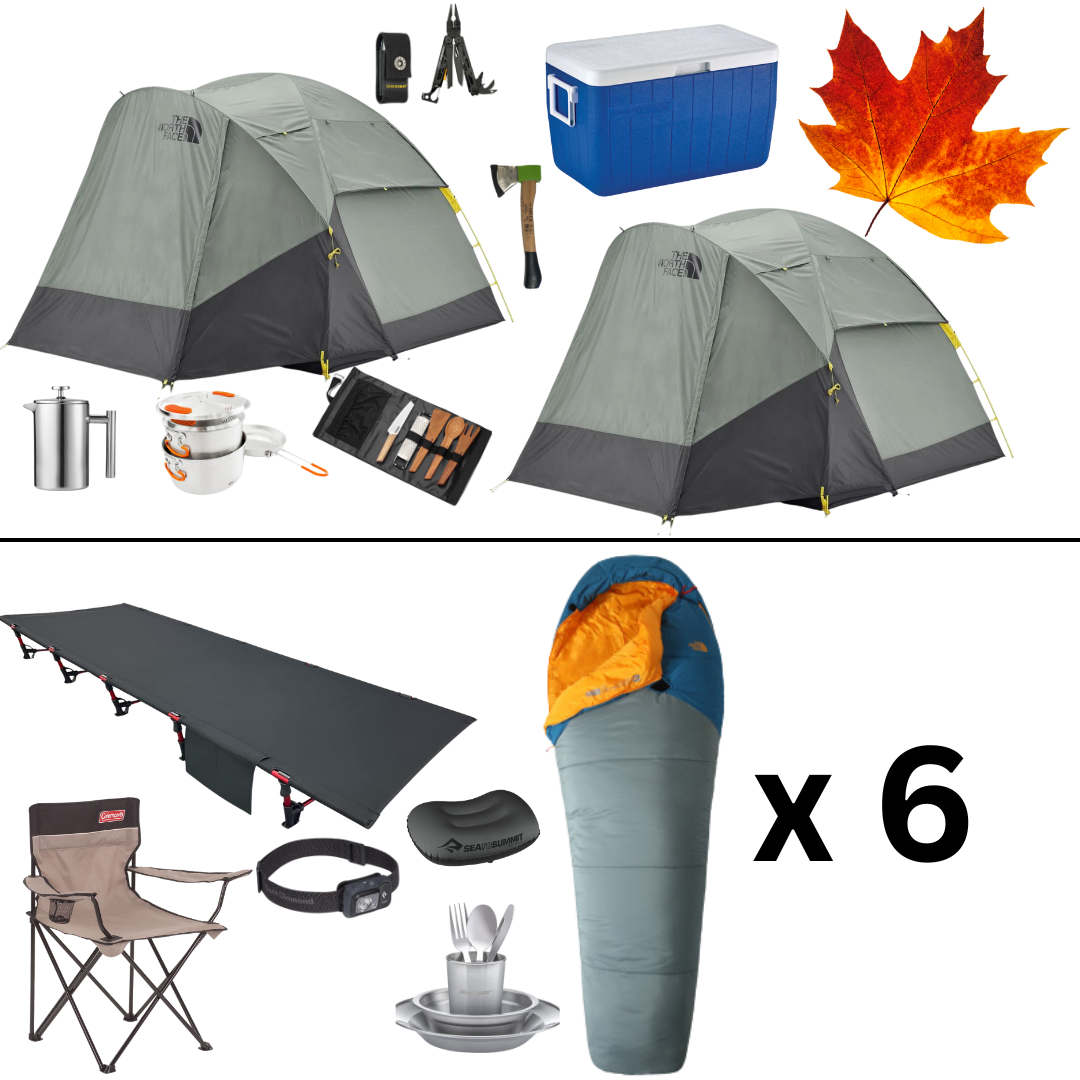 Complete Fall Camping Package for Six with Two Tents