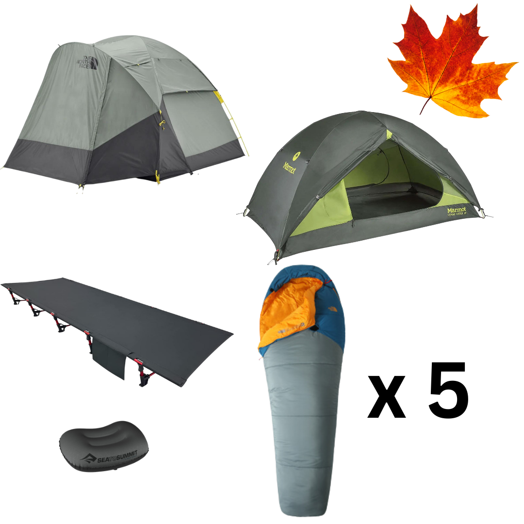 Minimalist Fall Camping Package for Five with Two Tents