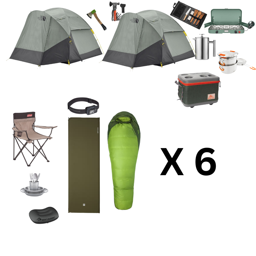 Camping Package for Six with Two Tents (Summer Edition)