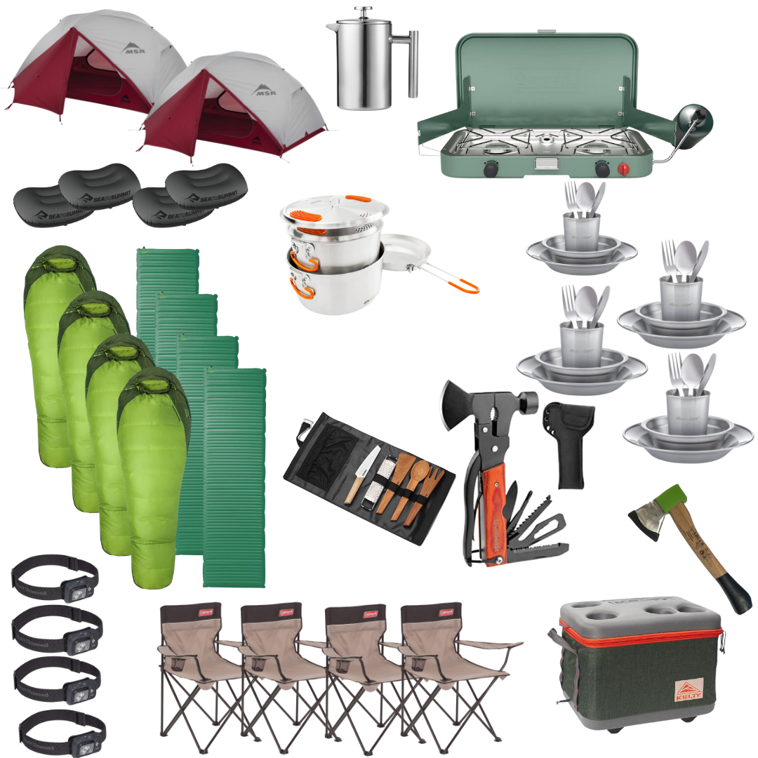 Camping Package for Four with Two Tents (Summer Edition)