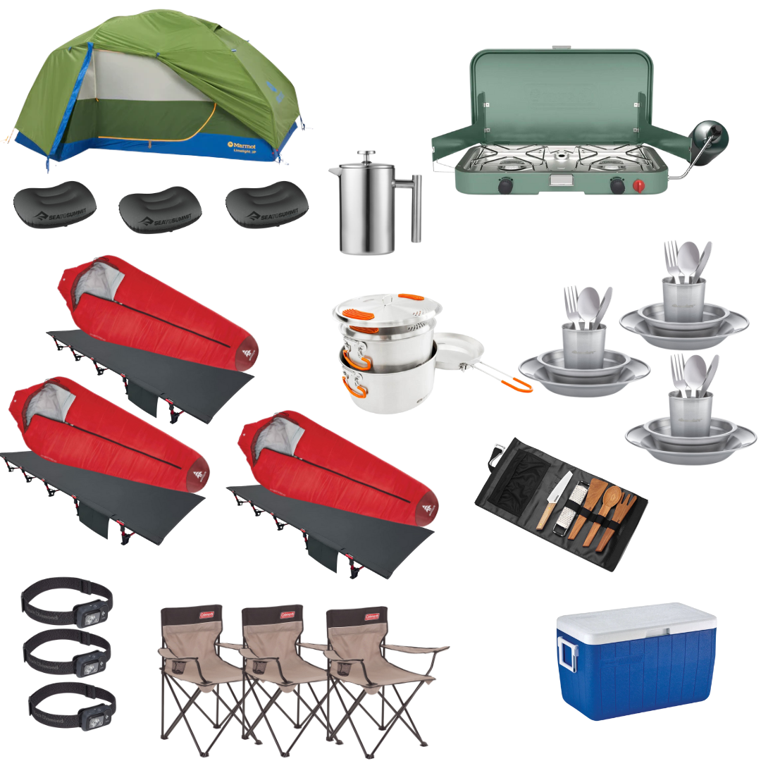 Camping Package for Three (Boots and Hearts Edition)