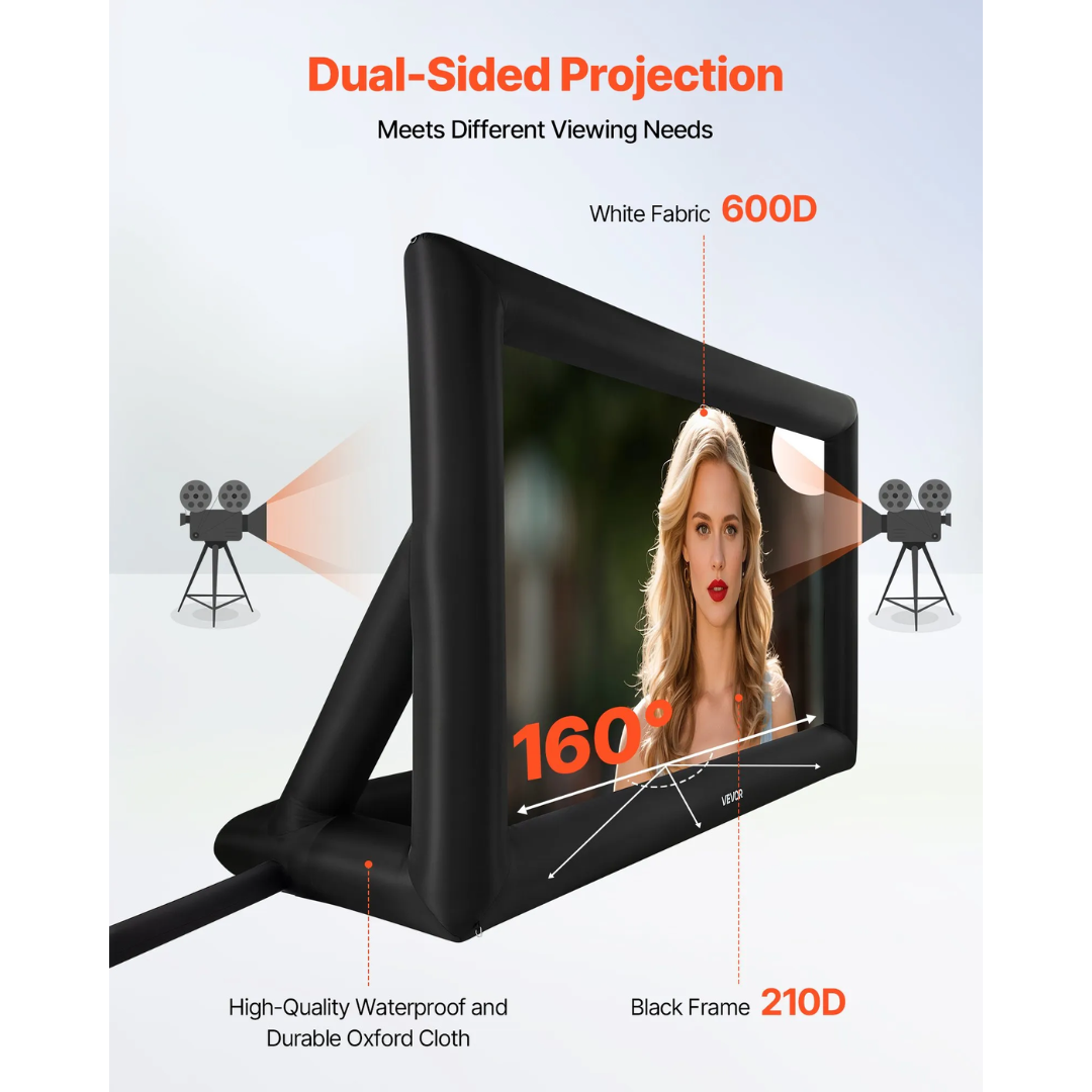 Outdoor Cinema — 20ft Inflatable Screen + Premium Projector + Sound System + Power Station