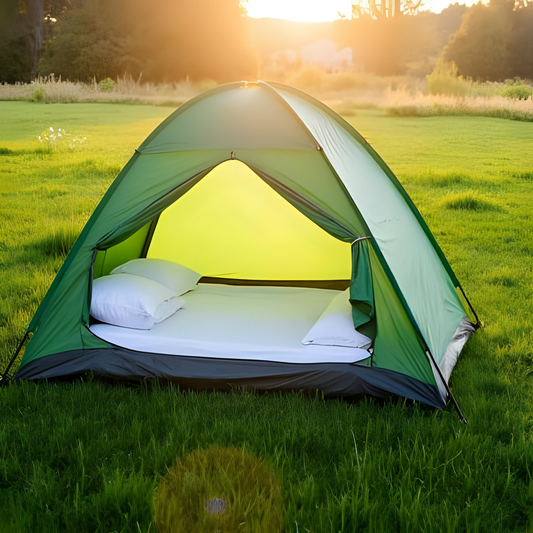 Two Wild Flowers in a Camping Tent