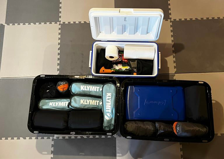 Camping gear. Packing