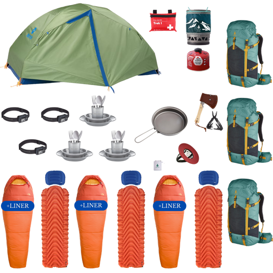 Backpacking Complete Package for 3 - Three-Season