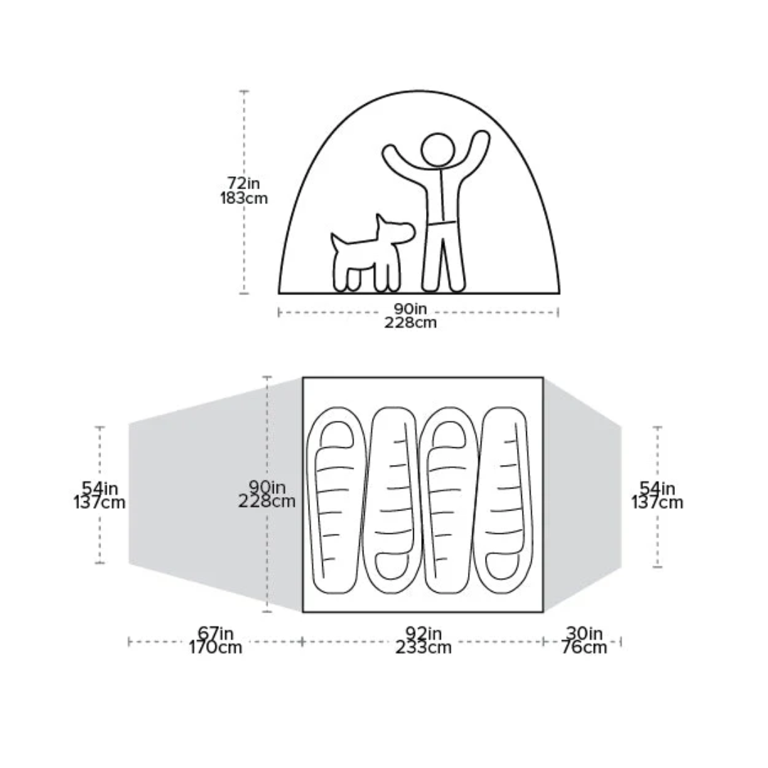 Premium 4-Person Tent - Big Agnes Bunk House 4