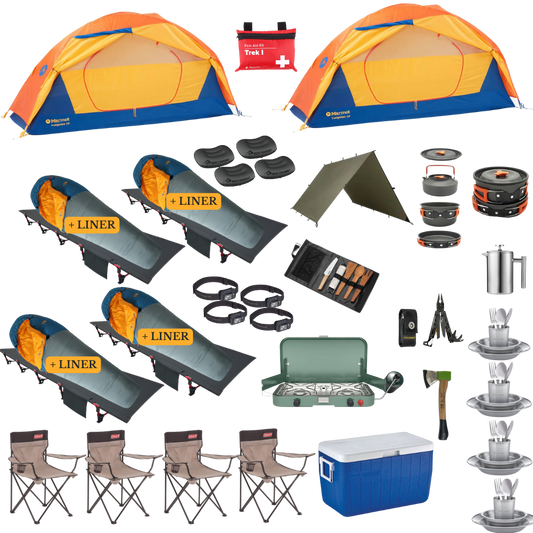 Camping Complete Package for 4 with 2 Tents - Spring Edition