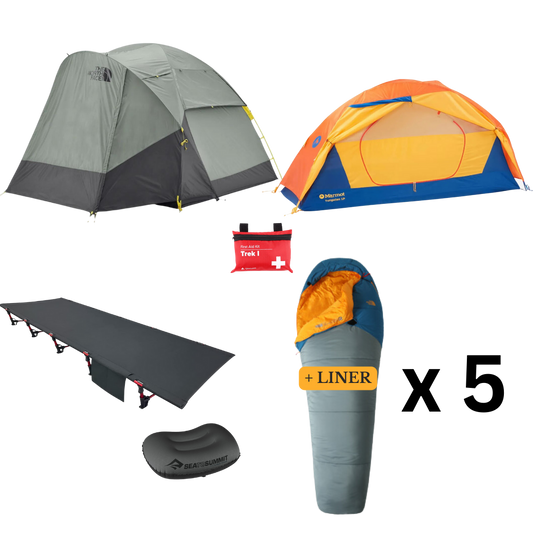 Camping Essential Package for 5 with 2 Tents - Spring Edition