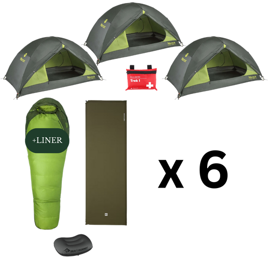 Camping Essential Package for 6 with 3 Tents- Summer Edition