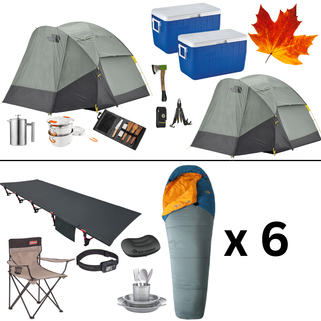 Complete Fall Camping Package for Five with Two Tents