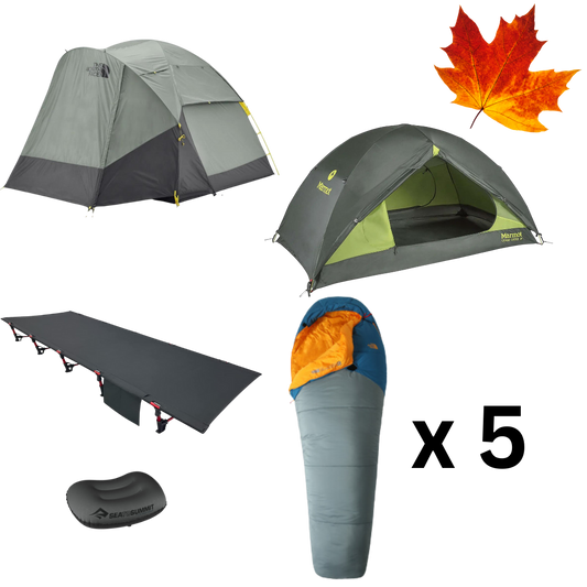Minimalist Fall Camping Package for Five with Two Tents