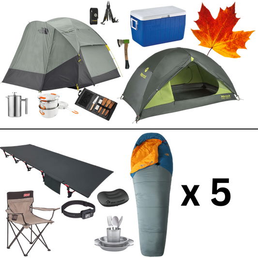 Complete Fall Camping Package for Five with Two Tents