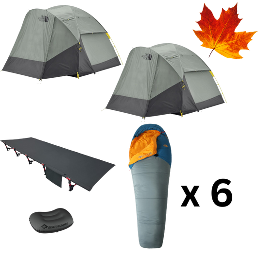 Minimalist Fall Camping Package for Six with Two Tents