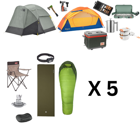 Camping Package for Five with Two Tents (Summer Edition)