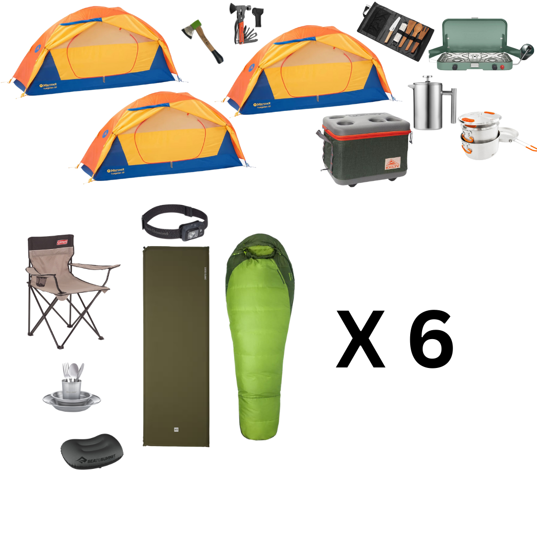 Camping Package for Six with Three Tents (Summer Edition)