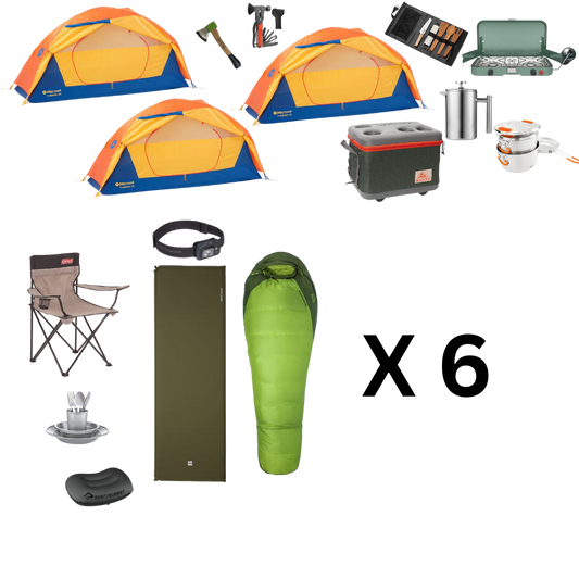 Camping Package for Six with Three Tents (Summer Edition)