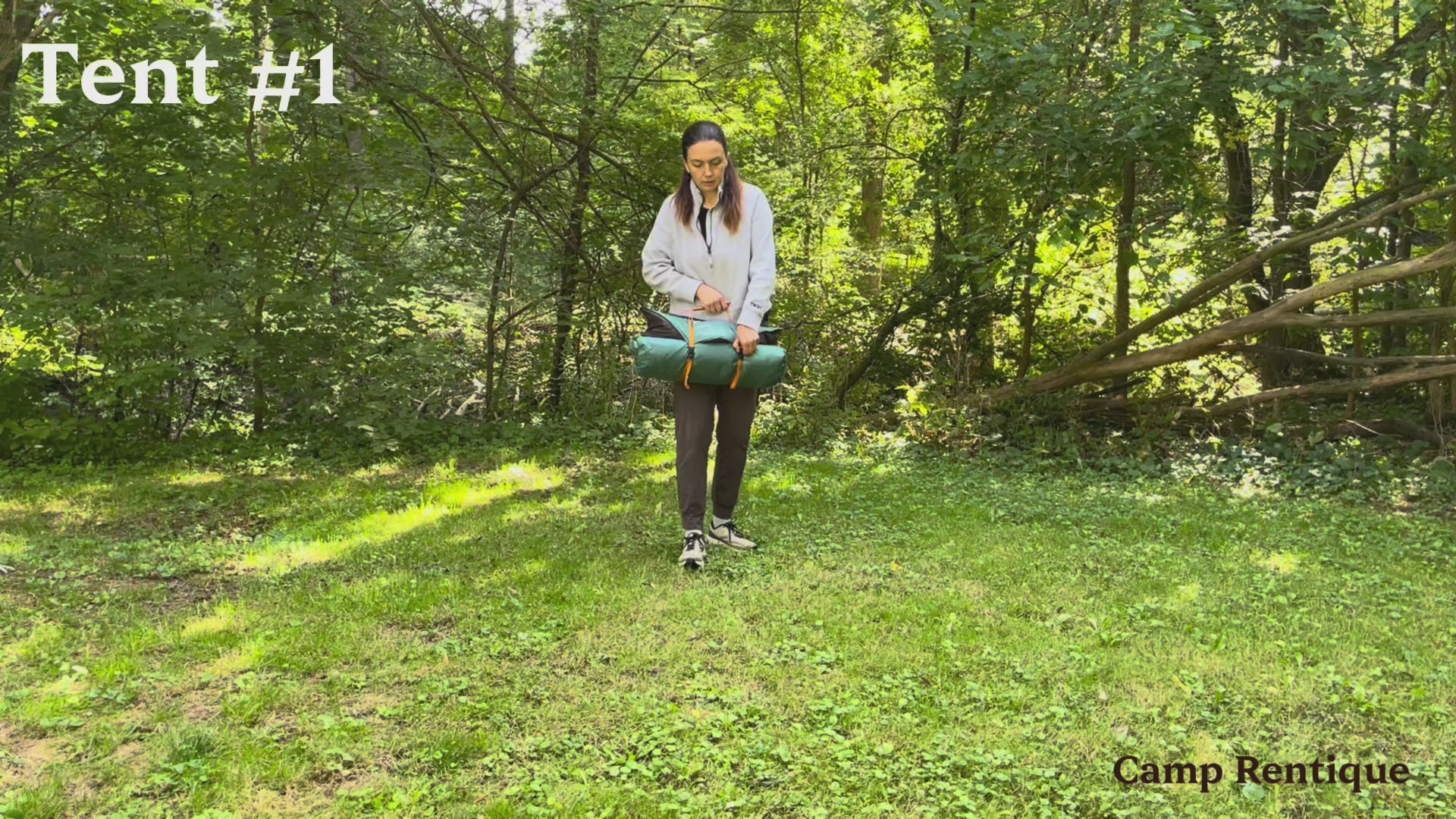 Video Demonstrating Complete Fall Camping Package for Five with Two Tents