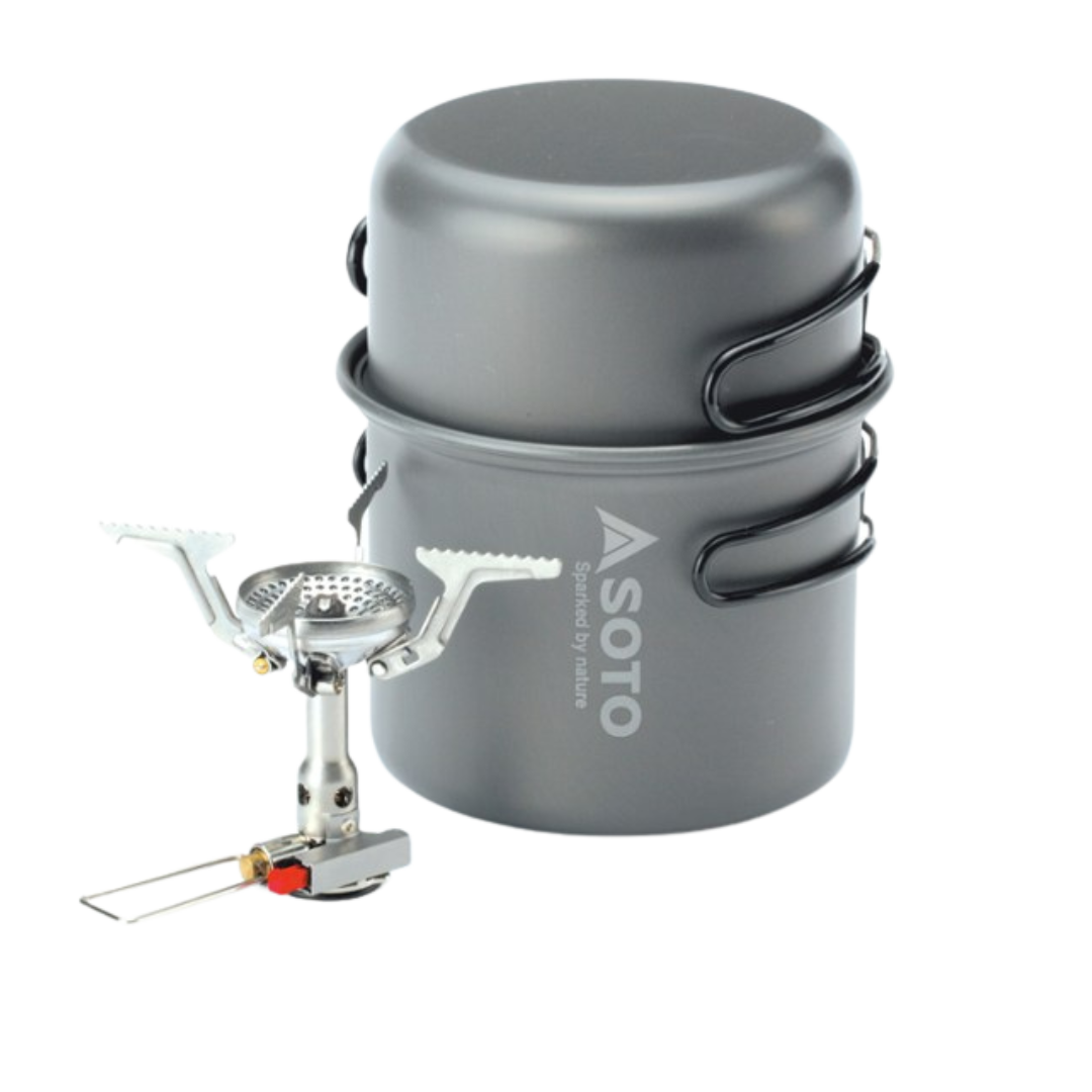 Backpacking stove and cook set combo